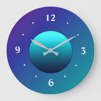 Reloj Redondo Grande Luna Verde Acuática Simplista