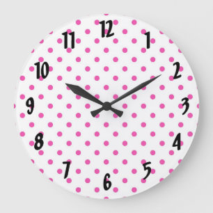 Reloj Redondo Grande lunares rosas