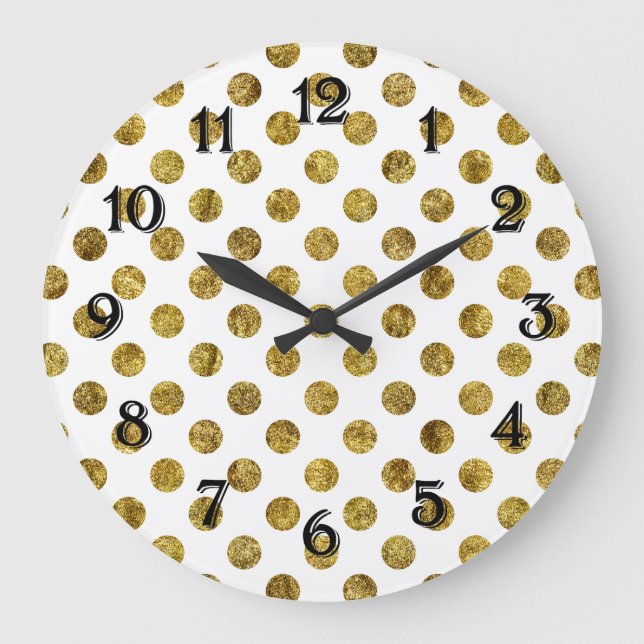 Reloj Redondo Grande Luntos Glam de Oro Chic (Anverso)