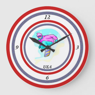 Reloj Redondo Grande Luv a Snowboard -