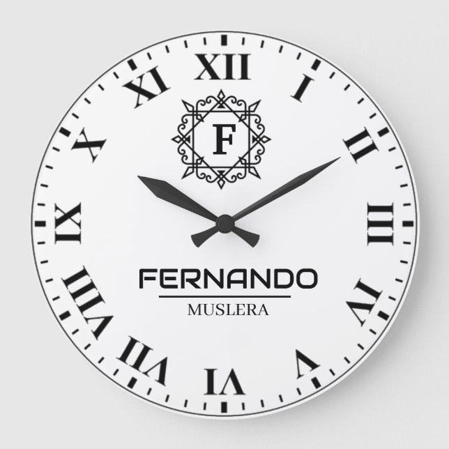 Reloj Redondo Grande Luxurious and distinguished Custom Monogrammed (Anverso)