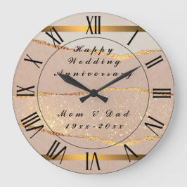 Reloj Redondo Grande Luxury Customize Glitter Rose Gold