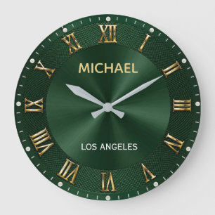 Reloj Redondo Grande  Luxury Gold Elegant  Emerald Green