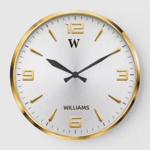 Reloj Redondo Grande Luxury Gold Minimalist Modern Gold Accent 