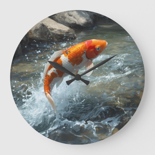 RELOJ REDONDO GRANDE LUXURY KOI FISCH ARTWORK (Anverso)