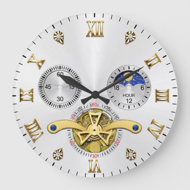 Reloj Redondo Grande Luxury White Elegant Automatic  (Anverso)