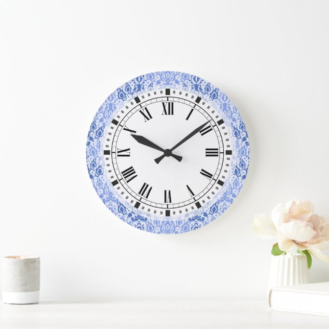 Reloj Redondo Grande Luz Azul Casbah Damask (Hogar)