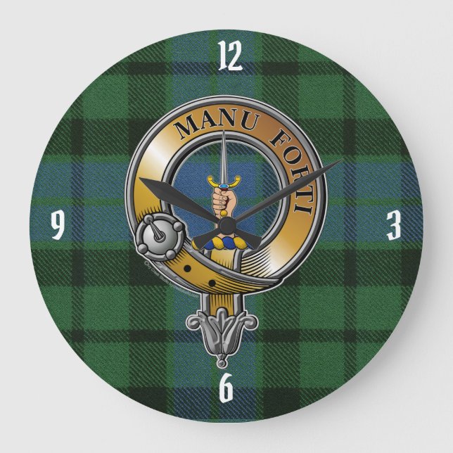 Reloj Redondo Grande MacKay Tartan & Badge (Anverso)