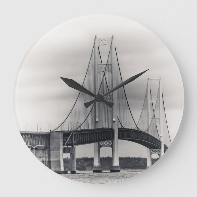 Reloj Redondo Grande Mackinac Bridge (Anverso)