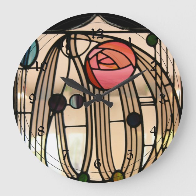 Reloj Redondo Grande Mackintosh - Ventana De Vidrio Manchado, The Hill  (Anverso)