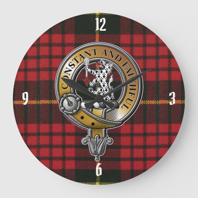 Reloj Redondo Grande MacQueen Tartan & Badge (Anverso)