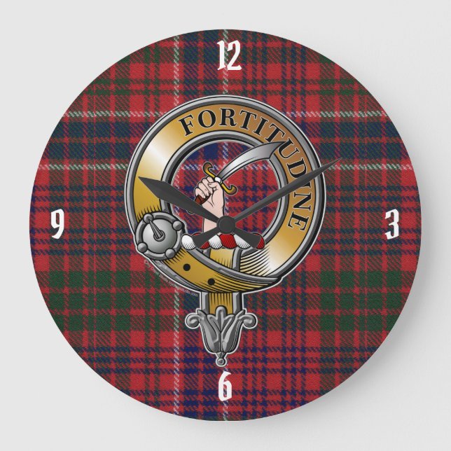 Reloj Redondo Grande MacRae Tartan & Badge (Anverso)