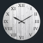 Reloj Redondo Grande Madera de deriva rústica números romanos<br><div class="desc">Rústico reloj de pared de madera de deriva con grandes números romanos.</div>