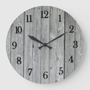 Reloj Redondo Grande Madera de granero de aspecto auténtico y hermoso