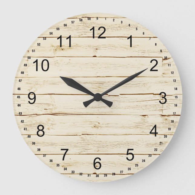 Reloj Redondo Grande Madera de imitación blanca (Anverso)