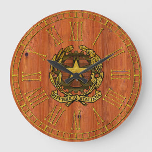Reloj Redondo Grande Madera de pino italiana de la república