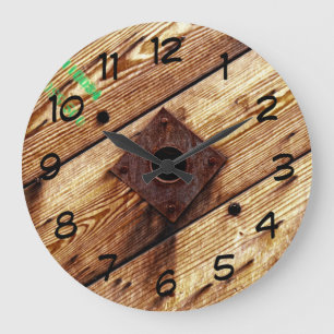 Reloj Redondo Grande Madera industrial rusa