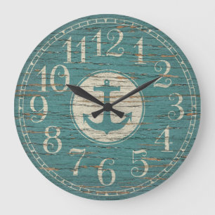 Reloj Redondo Grande Madera náutica decorativa única del vintage del