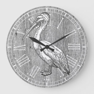 Reloj Redondo Grande Madera Pelican Weathered