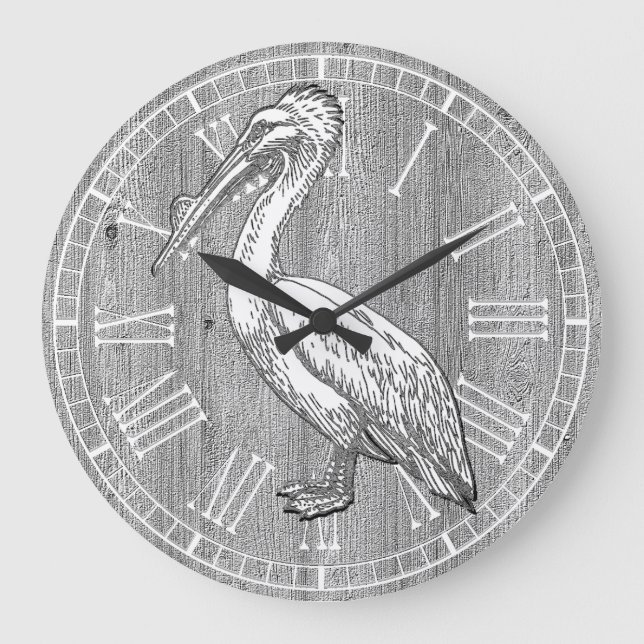 Reloj Redondo Grande Madera Pelican Weathered (Anverso)