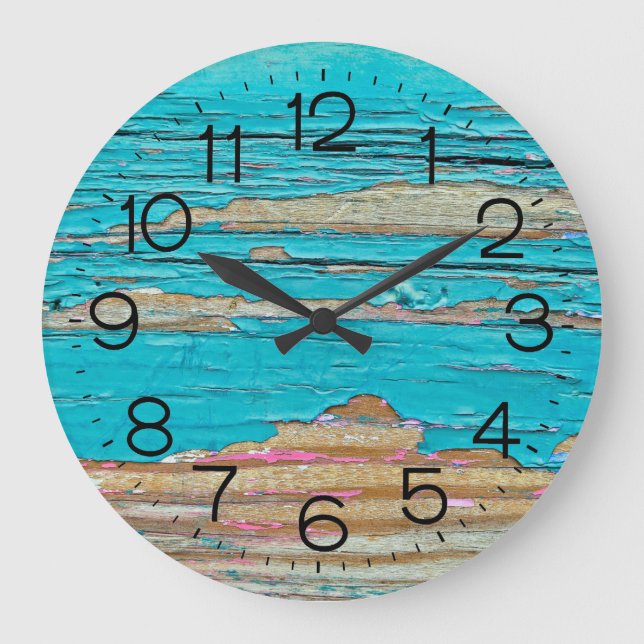 Reloj Redondo Grande Madera pintada de Shabby Chic Retro (Anverso)