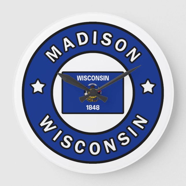 Reloj Redondo Grande Madison Wisconsin (Anverso)
