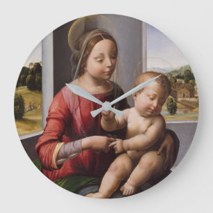 Reloj Redondo Grande Madonna e hijo con Juan Bautista