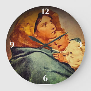 Reloj Redondo Grande Madonna y el niño