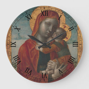 Reloj Redondo Grande Madonna Y Niño