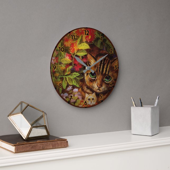 RELOJ REDONDO GRANDE MADRE CAT Y KITTENS (Oficina)