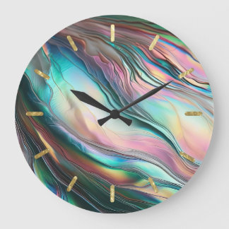 Reloj Redondo Grande Madre de la perla con tics de oro