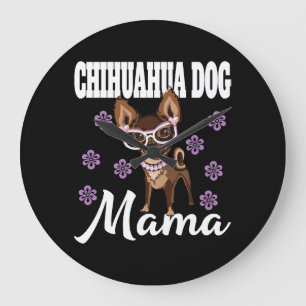 Reloj Redondo Grande Madre del perro chihuahua de las mujeres