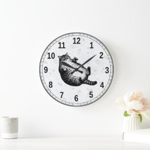 Reloj Redondo Grande Madre Gata Soy Pero Solo Piel y Huesos Para Amante