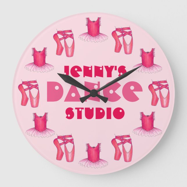 Reloj Redondo Grande Maestra de Dance Studio Ballerina Ballet Tutu Poin (Anverso)