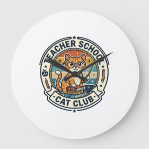 Reloj Redondo Grande Maestra Escuela Gato Diseño Gatito Lindo - Profeso