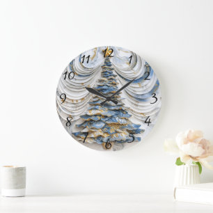 Reloj Redondo Grande Magia festiva de árbol de Navidad