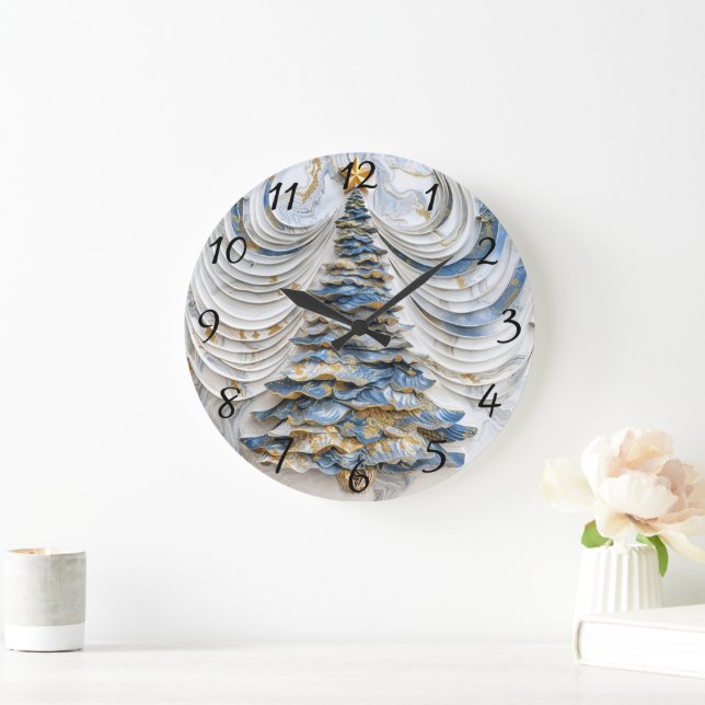 Reloj Redondo Grande Magia festiva de árbol de Navidad (Hogar)