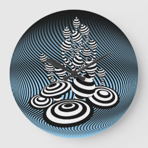Reloj Redondo Grande Magia Mushrooms diseño óptico Wall Clock.