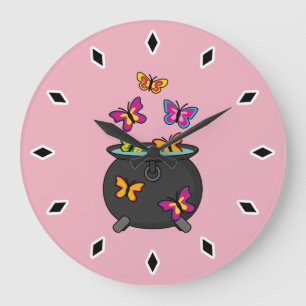 Reloj Redondo Grande Magical Butterflies from a Cauldron