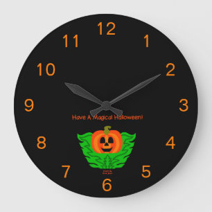Reloj Redondo Grande Magical Halloween Pumpkin Acrylic Wall Clock