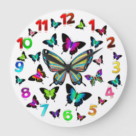 Reloj Redondo Grande Magníficas y exquisitas mariposas Morpho