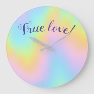 Reloj Redondo Grande Magnífico Pastel Boda Arcoiris