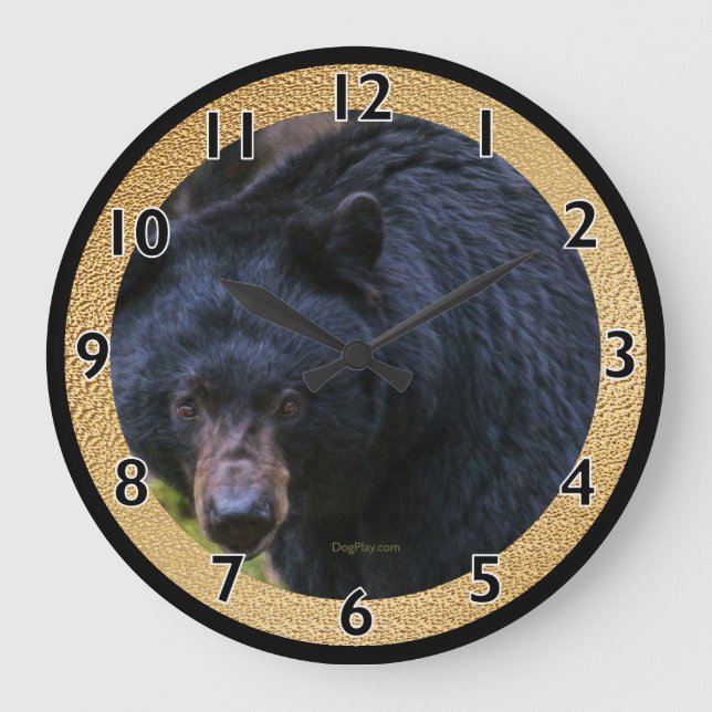 Reloj Redondo Grande Magnitud del oso negro (Anverso)