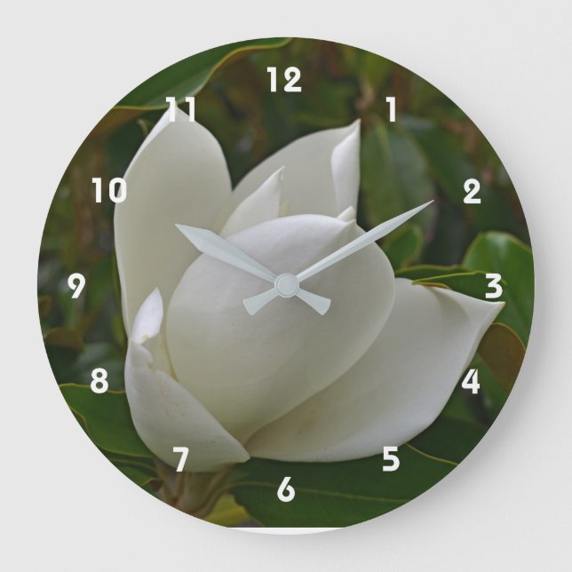 Reloj Redondo Grande Magnolia Bloom Clocl (Anverso)