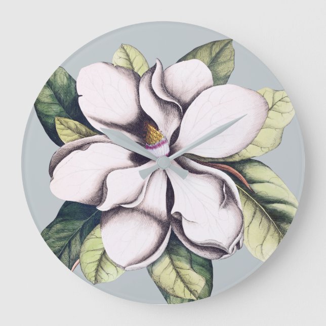 Reloj Redondo Grande Magnolia Flower (Anverso)