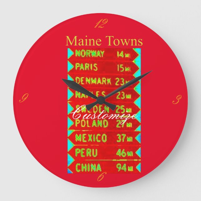 Reloj Redondo Grande Maine Towns Sign Thunder_Cove Classic (Anverso)