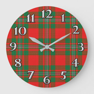 Reloj Redondo Grande Majestic Clan MacGregor Gregor Tartan Plaid