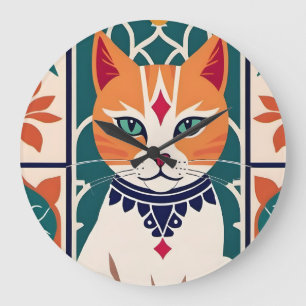 Reloj Redondo Grande Majestic Feline Charm