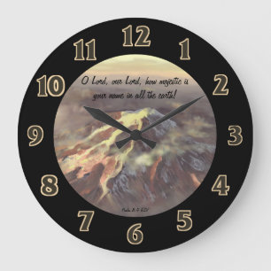 Reloj Redondo Grande Majestic Mountain Scripting Large Clock