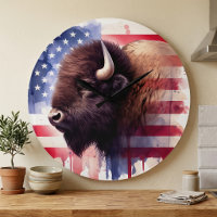 Majestuosa obra de arte del bisonte americano y la